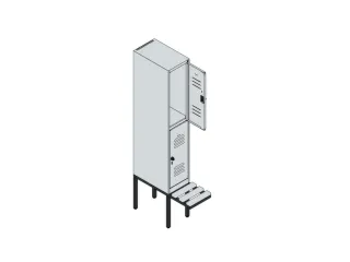 Dubbeldekse dekenkist,HxBxD 1950x300x815mm,1x2vak.,vak B 300mm - 3