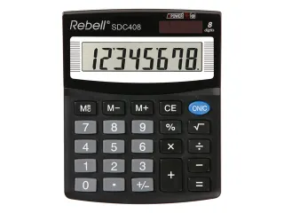 Calculator Rebell-SDC408-BX zwart desktop - 1
