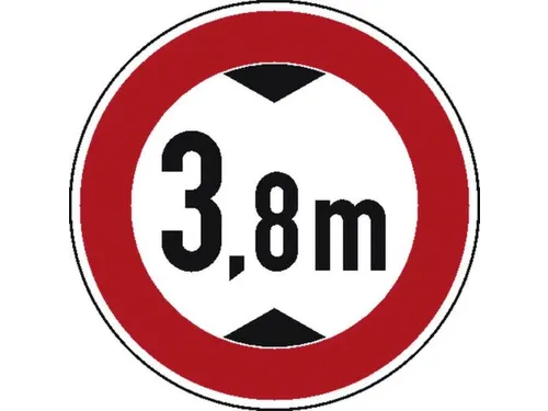 verkeersbord,verbod v. voertuigen boven hoogte,conform StVO,aluminium
