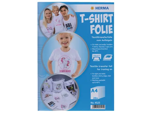 HERMA 4525 T-shirt folie voor licht textiel A4 20 vel