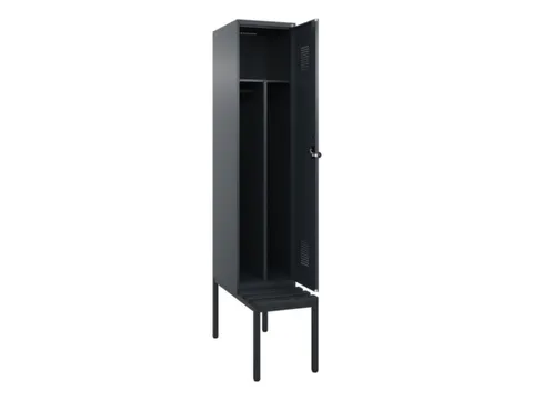 locker met bank,voor scheiding van kleding,HxBxD 2120x400x815mm,1vak