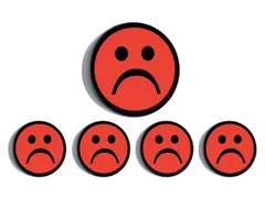 Magneet smiley 35mm rood 5 stuks