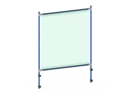 anti-speekselscherm,pvc-folie,glashelder,frame staal RAL5007