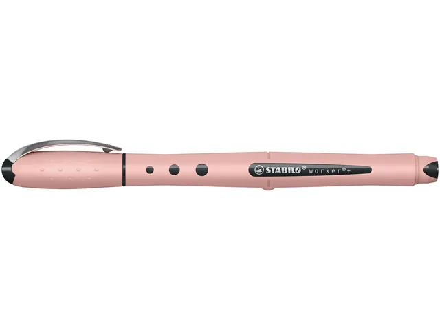 Rollerpen STABILO Worker+ Wildflower Pioen Roze medium
