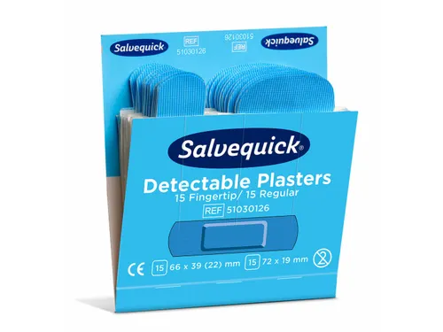 Salvequick Blauw Detectable Pleisters Vingertop/Normaal