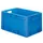 Euronorm Stapelkrat 320x600x400mm 60l Wanden/Bodem Gesloten Blauw