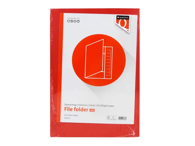 Dossiermap Quantore Folio 300 Gram Rood