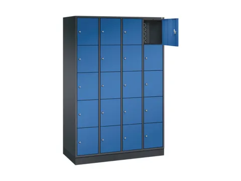 lockerkast,HxBxD 1950x1220x500mm,4x5vakken,cil.-slot,sokkel