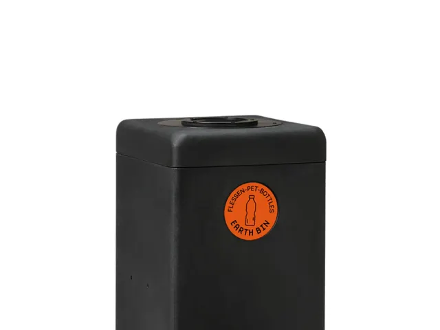 Afvalbak met rozet 90 liter EarthBin zwart oranje