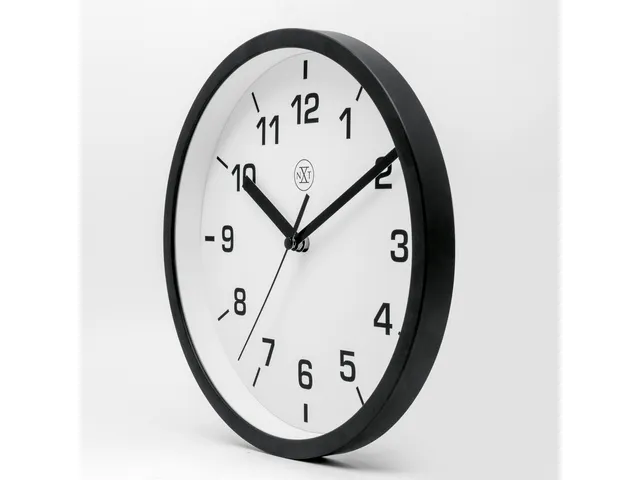 Horloge murale NXT dia. 20cm plast. noir, cadran blanc silencieuse