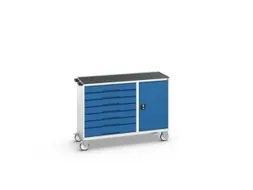 montagetafel 965x1300x550mm staalblad 7 laden kast front RAL5010