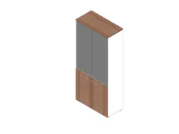 vitrinekast HxBxD 2000x900x450mm glazen deuren wit canaletto-hout