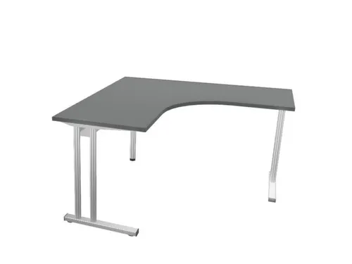 bureau in vrije vorm,HxBxD 740x1400x1400mm,vrije vorm,MS-donkergrijs