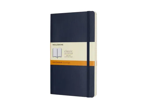 Notitieboek Moleskine large 130x210mm lijn soft cover sapphire blue