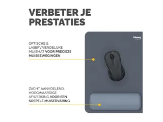 Muismat met polssteun Fellowes Breyta XL blauw 21x28cm - 12