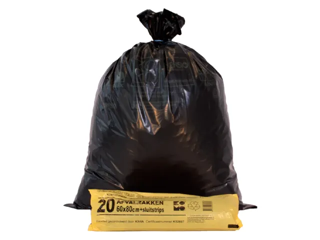 Vuilniszak Komo 60 Liter grijs 20 Per Rol