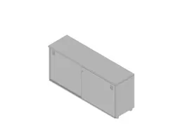kantoor-schuifdeurkast HxBxD 730x1600x450mm hout grijs aluminium 2 OH