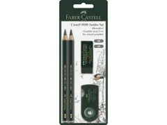 Potloodset Faber-castell 9000 Jumbo 2b, 4b, Gum En Slijper