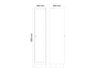 locker,HxBxD 1950x400x500mm,1vak,vak B 400mm,draaigrendel,sokkel - 4