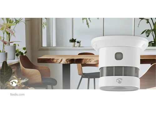 Rookmelder Nedis Zigbee 3.0 Wifi 10 jaar wit