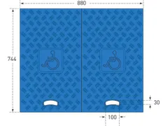 set rolstoeloprijplaat,v. kabelbrug,B 440mm,overrijd H 75mm