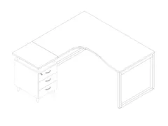 Bureauset Bureau Staand Ladeblok Links 730x1600x1650mm Wit