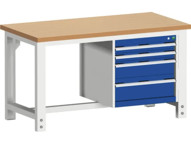 werkbank,HxBxD 740-1140x1500x750mm,beukenblad,draagverm. 1500kg