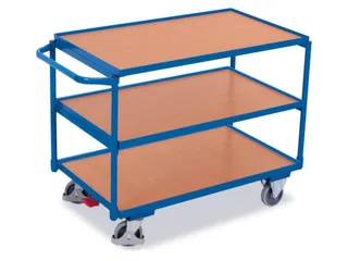 Tafelwagen 250kg 1000x600mm 3 Etages Houten Plaat Horizontale Beugel - 1