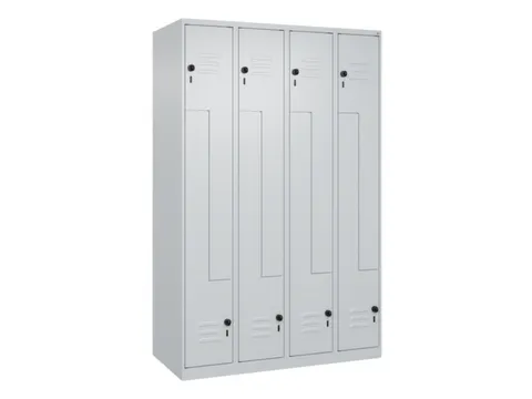 Z-garderobekast,HxBxD 1850x1200x500mm,vak B 150/300mm,draaigrendel