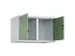 opzetkast,v. locker voor scheiding van kleding,2vak.,vak B 400mm