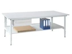 bijzet- paktafel 70-95x200x90cm Lichtgrijs 4 poten RAL7035