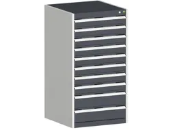 ladekast HxBxD 1200x650x650mm 10laden RAL7035 front RAL7016