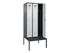 locker met bank,voor scheiding van kleding,HxBxD 2120x900x815mm,3vak