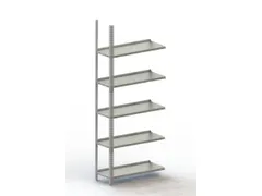 Schroefstelling Aanbouwveld Ral7035 1850x752x304mm 5legborden 95kg