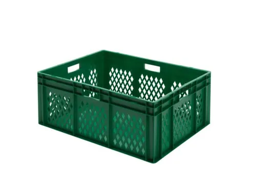 Euronorm Stapelkrat 320x800x600mm 127liter Groen Wanden Opengewerkt