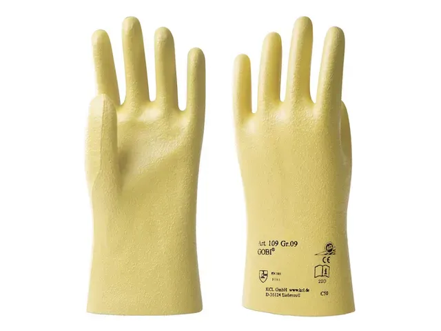 Handschoen Gobi Geel Nitril Met Manchet Maat 10