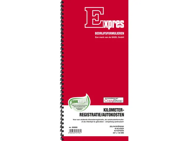 Kilometerregistratie/autokostenboek Sigel Expres zelfkopiërend