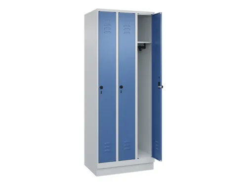 locker,HxBxD 1950x750x500mm,3vak,vak B 250mm,draaigrendel,sokkel