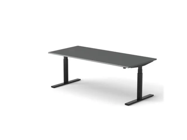 Elektrisch ihv bureau,HxBxD 650-1310x2000x900mm,blad donkergrijs