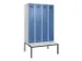 locker met bank,voor scheiding van kleding,HxBxD 2120x1200x815mm,4vak