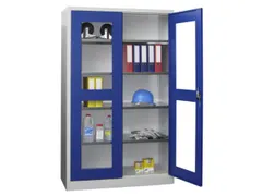 Vitrinekast Hxbxd 1950x1200x400mm Draaideuren Ral7035 Front Ral5010