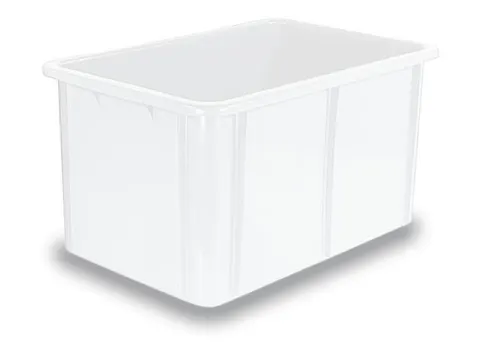 Stapelbak Pe Hxlxb 320X600X400Mm Inhoud 60L Naturel Wit