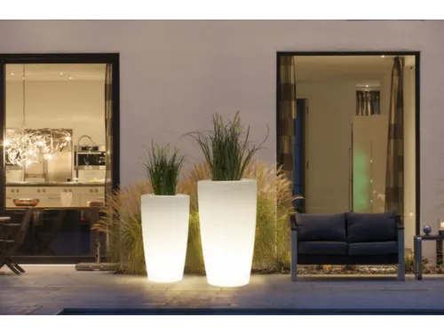 plantenzuil,rond,PE,translucent,HxØ 1100x620mm,80l,m. verlichting