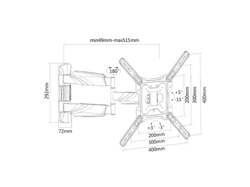 TV wandsteun ACT Full motion 23 tot 55 inch VESA