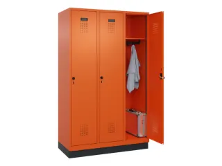 locker,HxBxD 1950x1200x500mm,3vak,vak B 400mm,draaigrendel,sokkel - 1