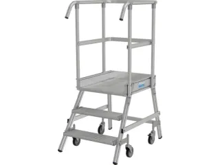 bordestrap,verrijdbaar,bordes H 0,75m,3treden,aluminium,4zwenkwielen - 3