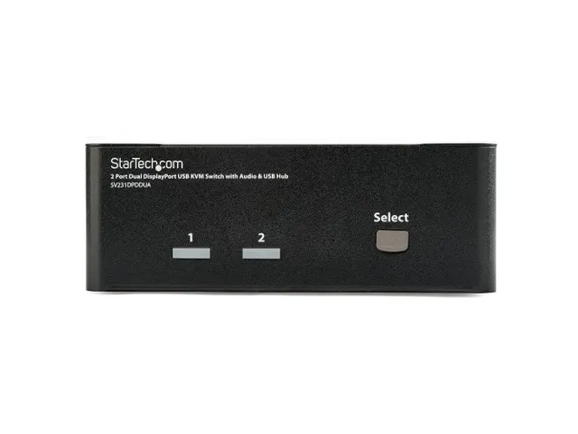 2-poorts dubbele DisplayPort USB KVM-switch met audio en USB 2.0 hub
