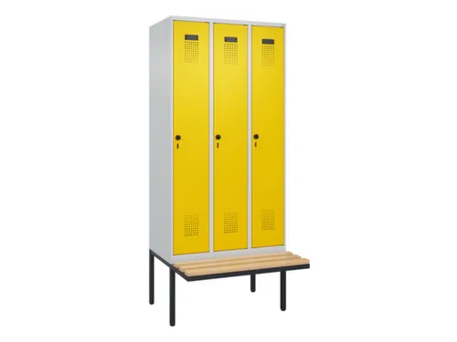 locker met bank,voor scheiding van kleding,HxBxD 2120x900x815mm,3vak