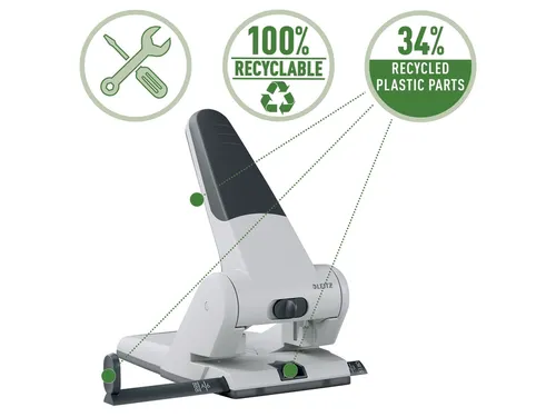 Perforator Leitz 5180 Heavy Duty 2-gaats 65vel Zilver