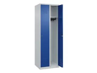 locker,HxBxD 1850x600x500mm,2vak,vak B 300mm,cil.-slot,staand op vloer - 1